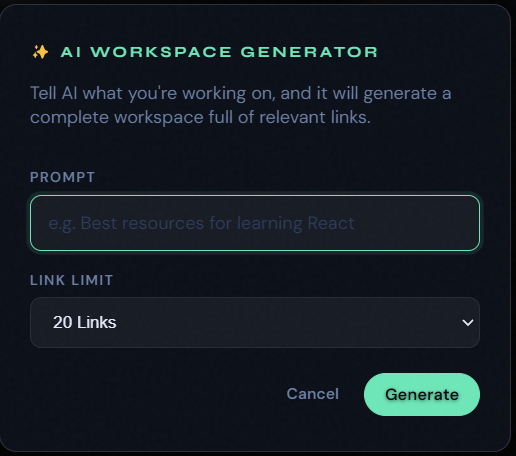 AI Workspace Generator
